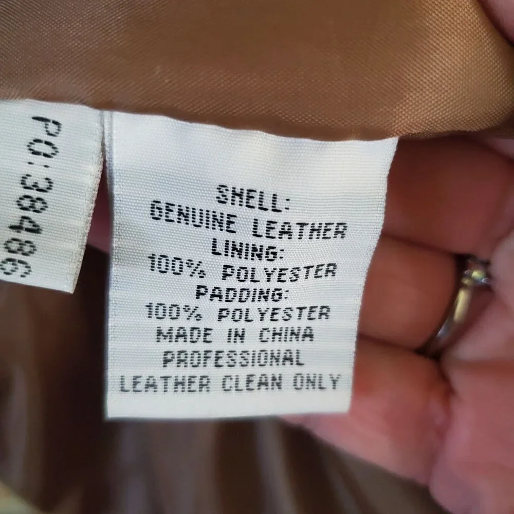 Caribou Creek Genuine Leather/Suede Chore Coat Button Front Pockets Size M
